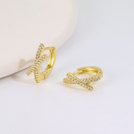 Picture of Delicate Gold Plated Huggie Earrings with Speedy Delivery