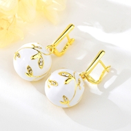 Picture of Buy Gold Plated Artificial Crystal Dangle Earrings with Low Cost