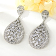 Show details for Recommended White Platinum Plated Dangle Earrings with Member Discount Show details for Recommended White Platinum Plated Dangle Earrings with Member Discount