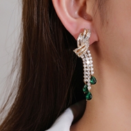 Picture of Delicate Green Dangle Earrings with Speedy Delivery