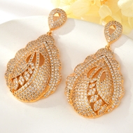 Show details for Popular Cubic Zirconia Gold Plated Dangle Earrings Show details for Popular Cubic Zirconia Gold Plated Dangle Earrings