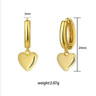 Picture of Love & Heart Gold Plated Dangle Earrings with Beautiful Craftmanship