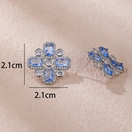 Picture of Fashion Cubic Zirconia Copper or Brass Big Stud Earrings