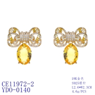 Picture of Recommended Gold Plated Yellow Dangle Earrings from Top Designer