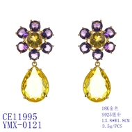 Picture of Need-Now Yellow Cubic Zirconia Dangle Earrings from Editor Picks