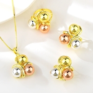 Show details for Fashion Big Multi-tone Plated 3 Piece Jewelry Set Show details for Fashion Big Multi-tone Plated 3 Piece Jewelry Set