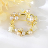 Show details for Unique Cubic Zirconia Copper or Brass Brooche