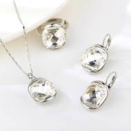Show details for Hypoallergenic Platinum Plated White 3 Piece Jewelry Set with Easy Return Show details for Hypoallergenic Platinum Plated White 3 Piece Jewelry Set with Easy Return
