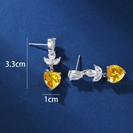 Picture of Purchase Platinum Plated Yellow Dangle Earrings Exclusive Online