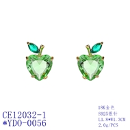 Picture of Unique Cubic Zirconia Green Big Stud Earrings