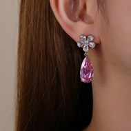 Picture of Big Pink Dangle Earrings with Wow Elements