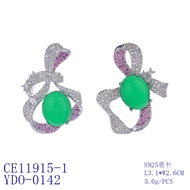 Picture of Green Platinum Plated Drop & Dangle Earrings for Female