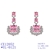 Picture of Bulk Platinum Plated Pink Dangle Earrings Exclusive Online