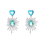 Picture of Irresistible Blue Cubic Zirconia Dangle Earrings As a Gift