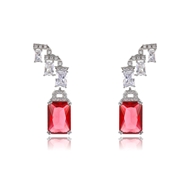 Picture of Party Platinum Plated Dangle Earrings of Original Design