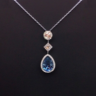 Show details for New Cubic Zirconia Platinum Plated Pendant Necklace Show details for New Cubic Zirconia Platinum Plated Pendant Necklace