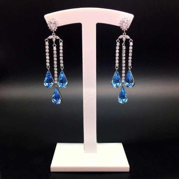 Picture of Luxury Swarovski Element Dangle Earrings with 3~7 Day Delivery