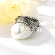Show details for Best shell pearl Platinum Plated Fashion Ring Show details for Best shell pearl Platinum Plated Fashion Ring