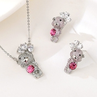 Show details for Pretty Swarovski Element Pink 2 Piece Jewelry Set Show details for Pretty Swarovski Element Pink 2 Piece Jewelry Set