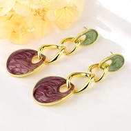 Picture of Featured Colorful Gold Plated Dangle Earrings with Full Guarantee