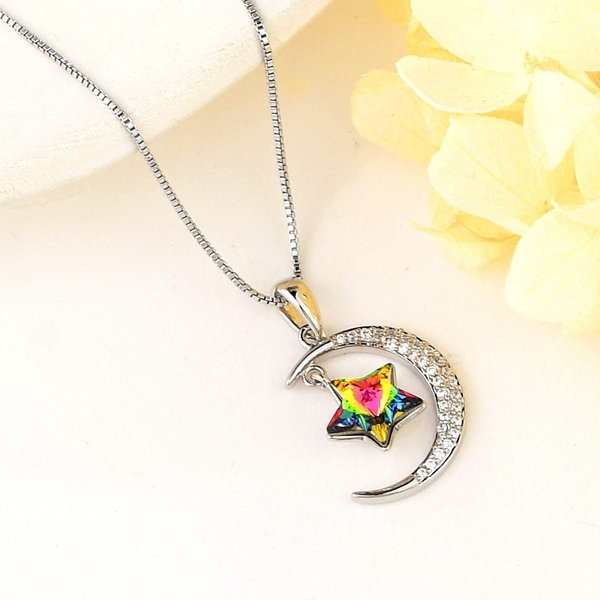 Picture of Popular Swarovski Element Platinum Plated Pendant Necklace