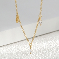 Picture of Cubic Zirconia Gold Plated Pendant Necklace Online Only