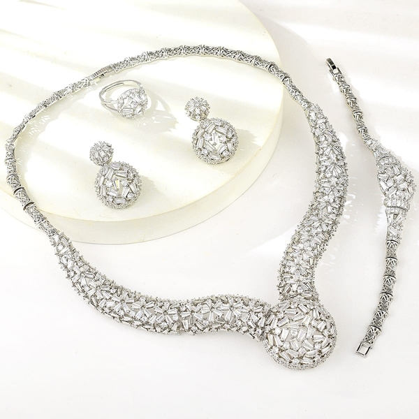 Picture of Great Cubic Zirconia Party 4 Piece Jewelry Set