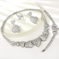 Show details for Attractive White Platinum Plated 4 Piece Jewelry Set For Your Occasions Show details for Attractive White Platinum Plated 4 Piece Jewelry Set For Your Occasions