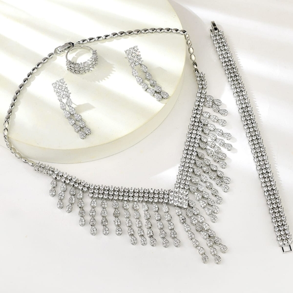 Picture of Popular Cubic Zirconia Luxury 4 Piece Jewelry Set