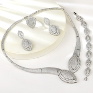 Show details for Eye-Catching White Platinum Plated 4 Piece Jewelry Set with Member Discount Show details for Eye-Catching White Platinum Plated 4 Piece Jewelry Set with Member Discount