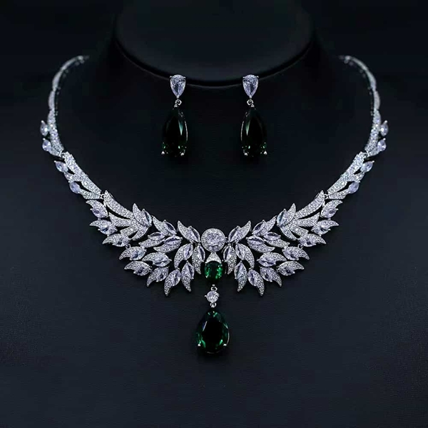 Picture of Good Quality Cubic Zirconia Party 2 Piece Jewelry Set