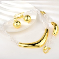 Show details for Trendy Gold Plated Geometric 3 Piece Jewelry Set with No-Risk Refund Show details for Trendy Gold Plated Geometric 3 Piece Jewelry Set with No-Risk Refund
