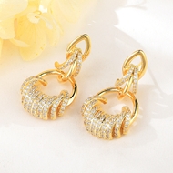 Show details for Pretty Cubic Zirconia Gold Plated Dangle Earrings Show details for Pretty Cubic Zirconia Gold Plated Dangle Earrings