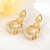 Picture of Pretty Cubic Zirconia Gold Plated Dangle Earrings