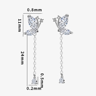 Picture of New Season White 925 Sterling Silver Dangle Earrings for Female