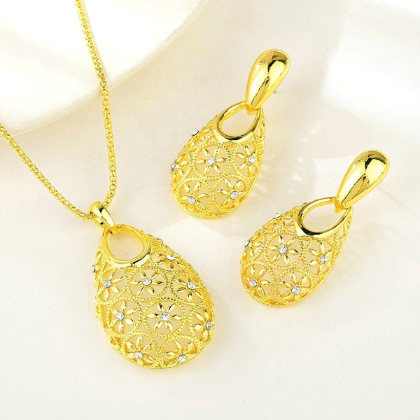 Picture of Designer Gold Plated Flowers & Plants 2 Piece Jewelry Set with Easy Return