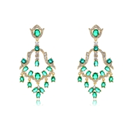 Picture of Hypoallergenic Gold Plated Cubic Zirconia Dangle Earrings with Easy Return