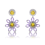 Picture of Need-Now Purple Cubic Zirconia Dangle Earrings from Editor Picks