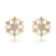 Picture of Good Quality Cubic Zirconia Gold Plated Dangle Earrings