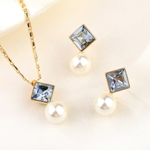Show details for Delicate Swarovski Element Copper or Brass 2 Piece Jewelry Set