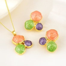 Show details for Eye-Catching Colorful Gold Plated 2 Piece Jewelry Set with Member Discount