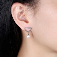 Picture of Low Cost Platinum Plated 925 Sterling Silver Dangle Earrings with Low Cost