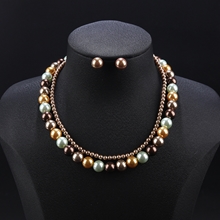 Show details for Amazing Artificial Pearl Colorful 2 Piece Jewelry Set