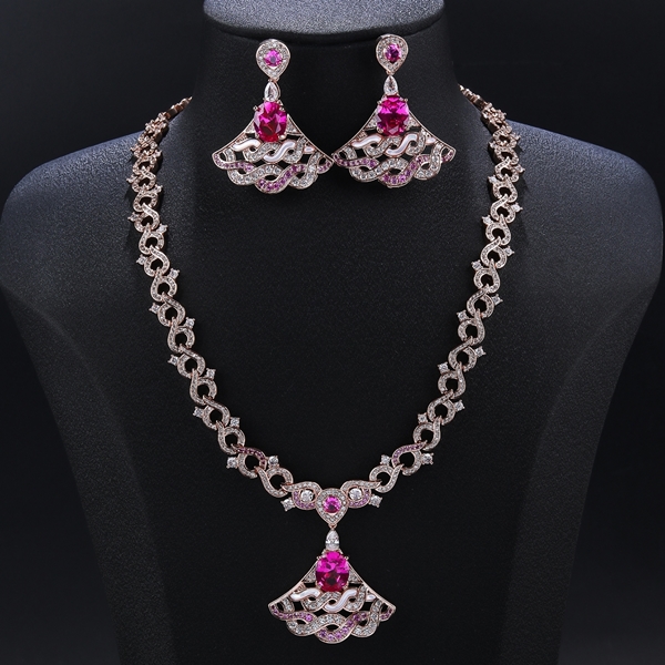 Picture of Fashion Cubic Zirconia Party 2 Piece Jewelry Set