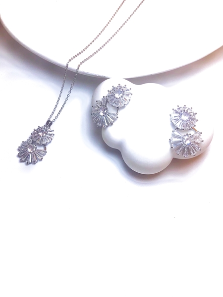 Picture of Stylish Cubic Zirconia Party 2 Piece Jewelry Set