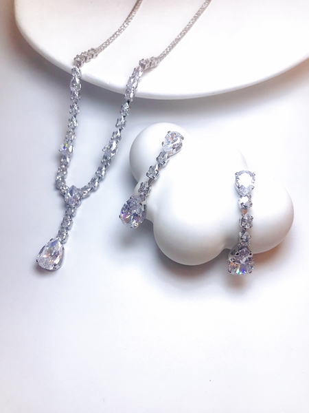 Picture of Origninal Cubic Zirconia Party 2 Piece Jewelry Set