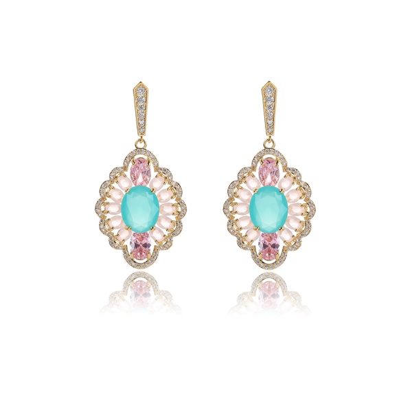 Picture of Designer Copper or Brass Party Chandelier Earrings with No-Risk Return