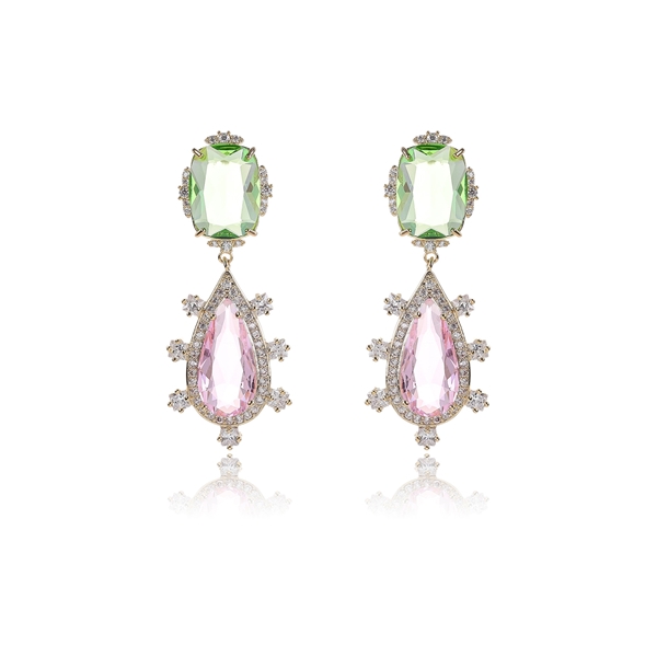 Picture of Beautiful Rhinestone Colorful Chandelier Earrings