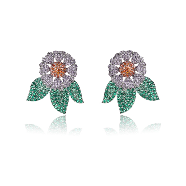 Picture of Best Rhinestone Copper or Brass Big Stud Earrings