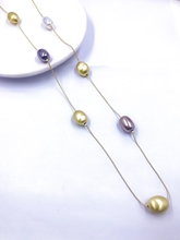 Show details for Great Nature Pearl Zinc Alloy Long Chain Necklace
